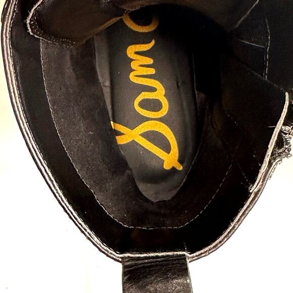 Sam Edelman Elliot Black Leather Platform Combat Boot Lace Up Womens 7M New $180 - Picture 11 of 13